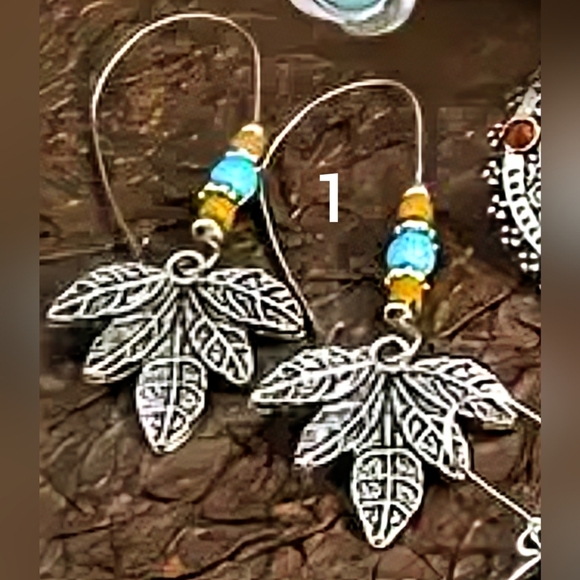 Bohemian Earrings Western Dangle Blue Silver Boho Cowgirl Earrings Rodeo Jewelry - Picture 2 of 16